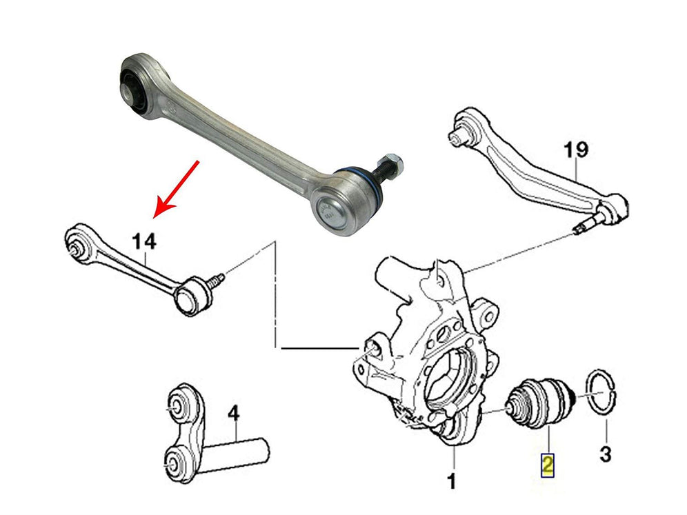 BMW 7 Series E65/E66/E67 2001-2009 Rear Upper Wishbones Suspension Control Arms Pair